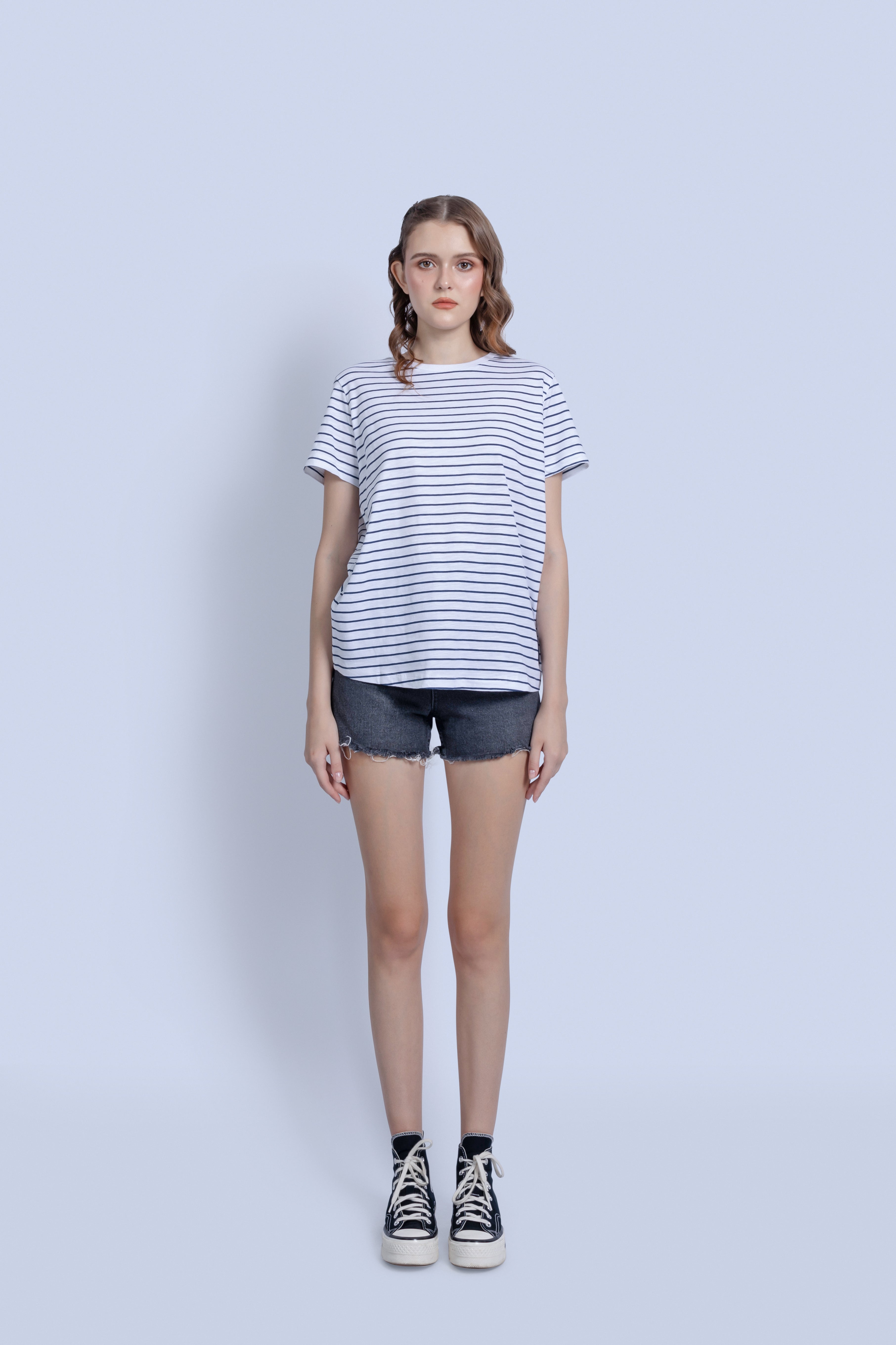 Aimie Organic Striped Cotton T-shirt